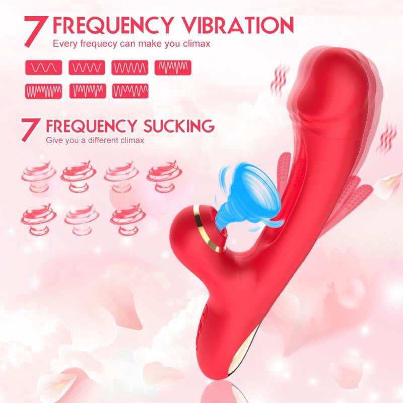 Vibromasseur 3 en 1, Gode, Sextoys, Lapin Vibrant Suçant Vaginale Clitoridien point G en Vente
