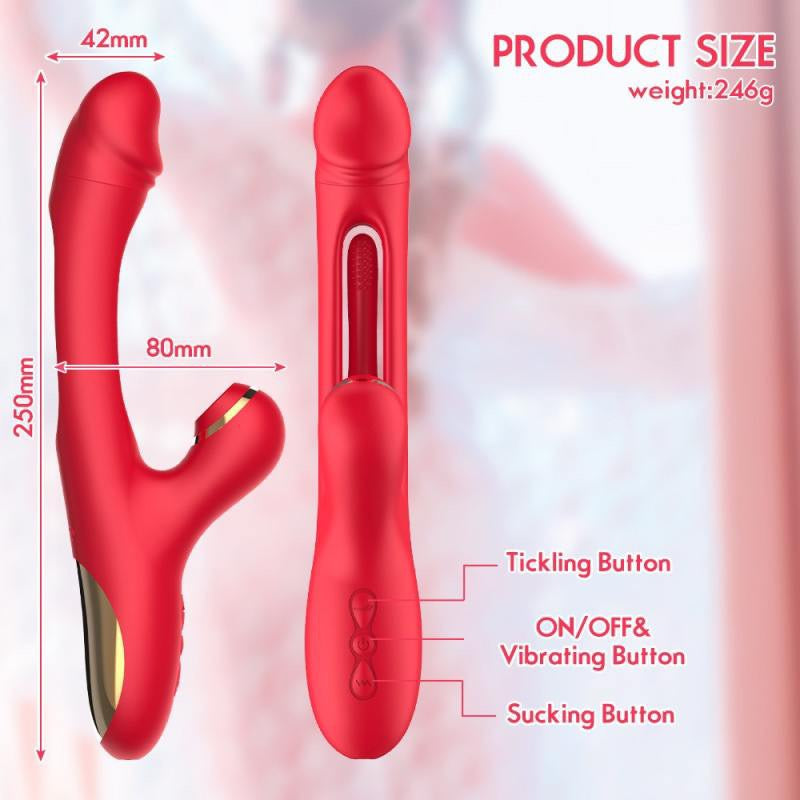 Vibromasseur 3 en 1, Gode, Sextoys, Lapin Vibrant Suçant Vaginale Clitoridien point G en Vente